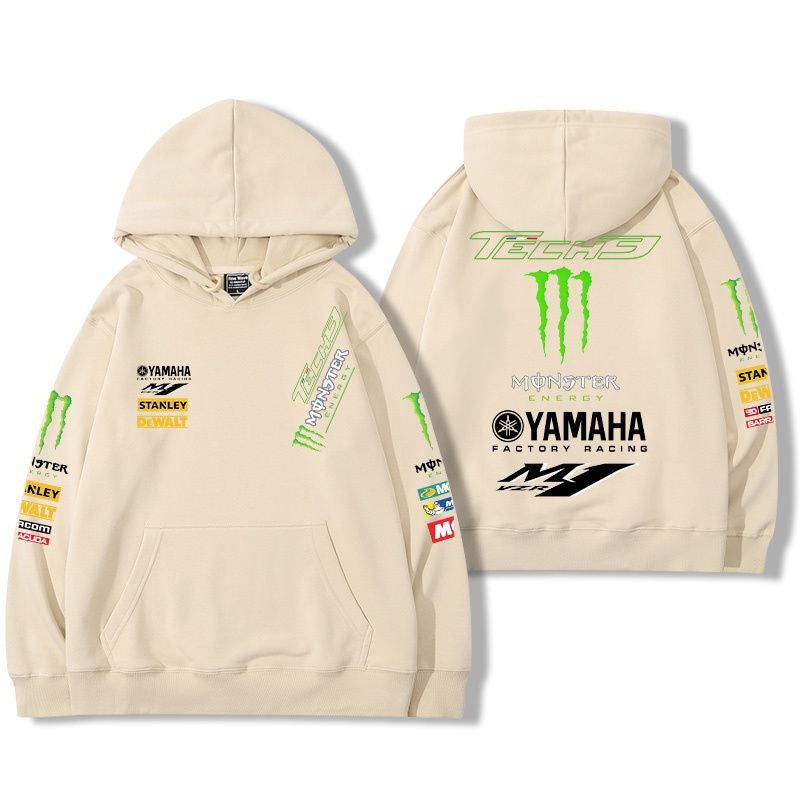 【薄手・裏起毛から選べる】バイカースタイル トップス モータースポーツ レーシングロゴ ユニセックス 長袖 パーカー