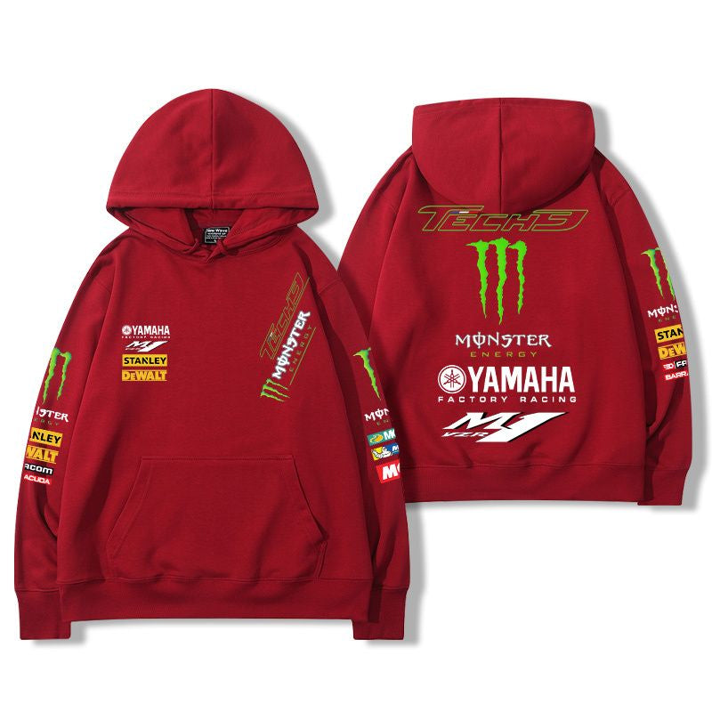 【薄手・裏起毛から選べる】バイカースタイル トップス モータースポーツ レーシングロゴ ユニセックス 長袖 パーカー