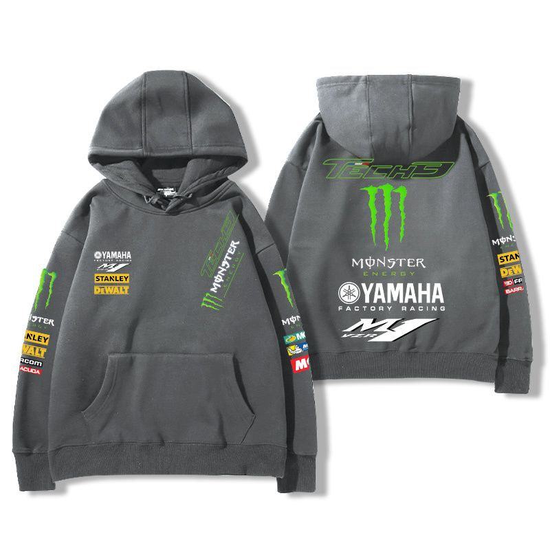 【薄手・裏起毛から選べる】バイカースタイル トップス モータースポーツ レーシングロゴ ユニセックス 長袖 パーカー