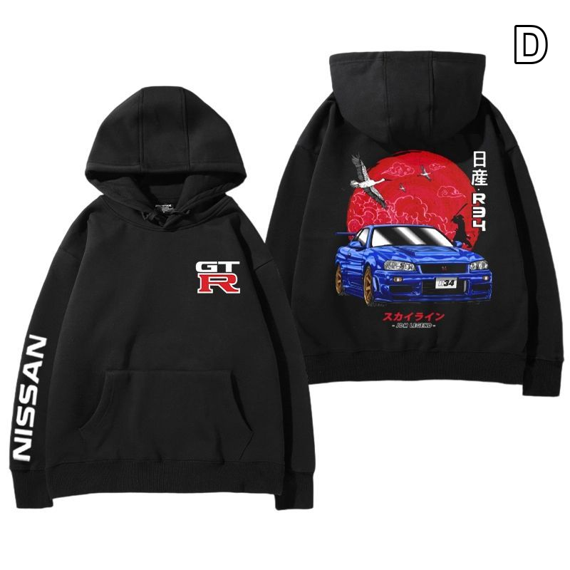 【薄手・裏起毛から選べる】バイカースタイル トップス スポーツカー レーシングプリント ユニセックス 長袖 パーカー