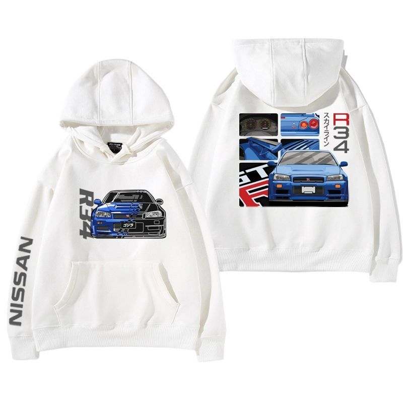 【薄手・裏起毛から選べる】バイカースタイル トップス スポーツカー レーシングプリント ユニセックス 長袖 パーカー
