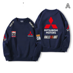 【薄手・裏起毛から選べる】バイカースタイル トップス ラリーロゴ レーシングプリント ユニセックス 長袖 スウェット
