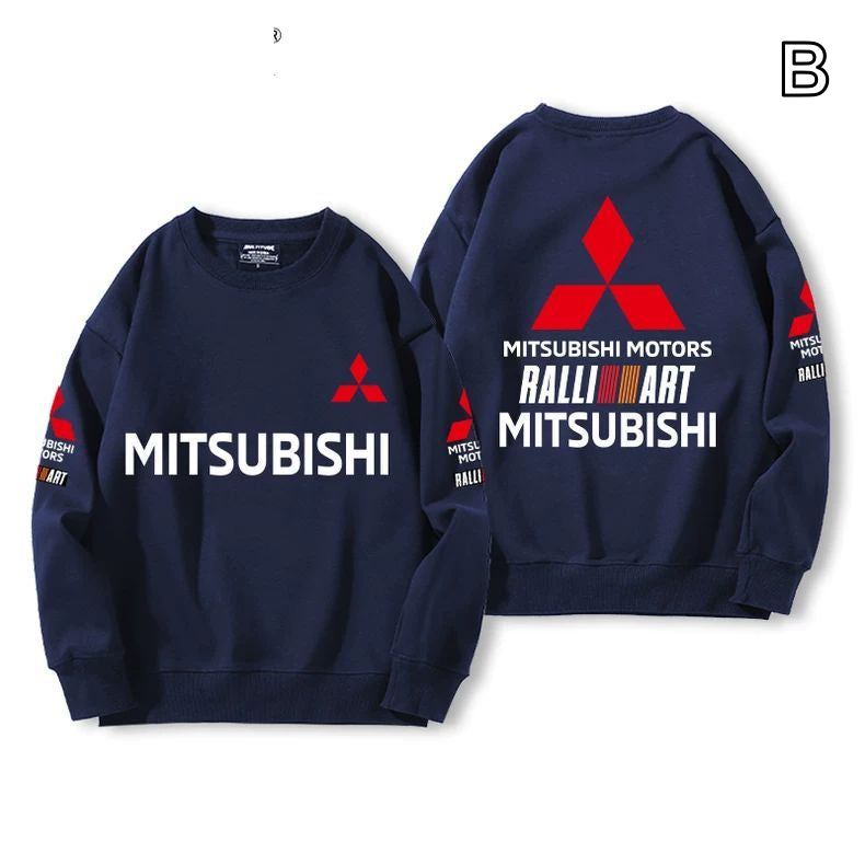【薄手・裏起毛から選べる】バイカースタイル トップス ラリーロゴ レーシングプリント ユニセックス 長袖 スウェット