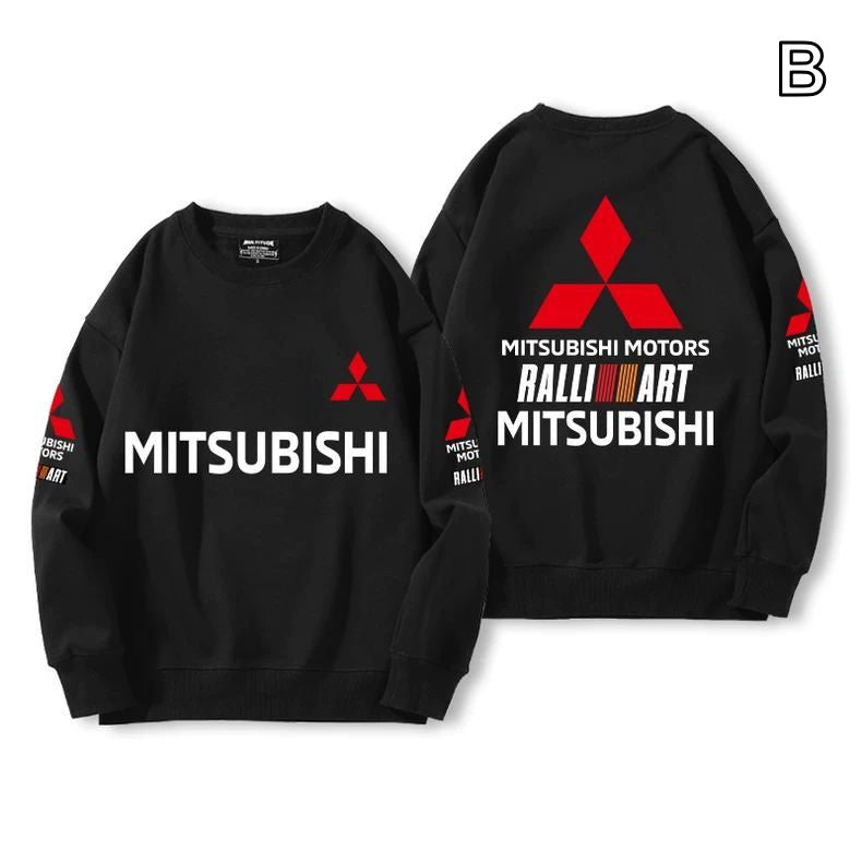 【薄手・裏起毛から選べる】バイカースタイル トップス ラリーロゴ レーシングプリント ユニセックス 長袖 スウェット