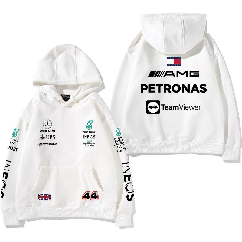 【薄手・裏起毛から選べる】バイカースタイル トップス レーシングチーム ロゴバックプリント ユニセックス 長袖 パーカー