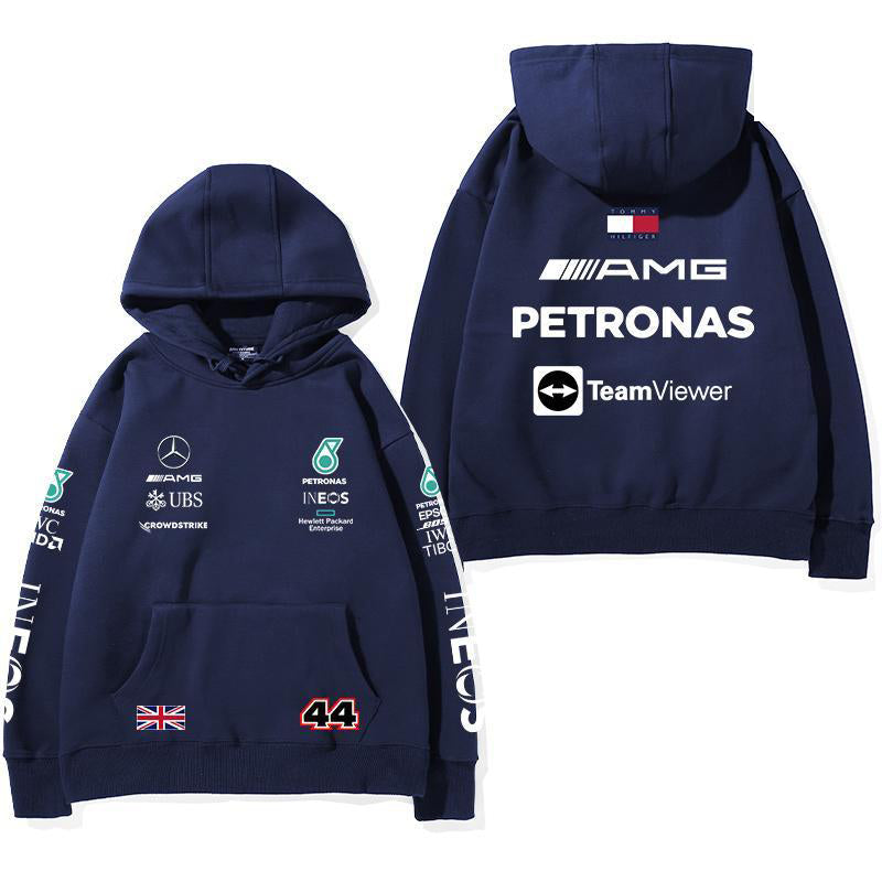 【薄手・裏起毛から選べる】バイカースタイル トップス レーシングチーム ロゴバックプリント ユニセックス 長袖 パーカー