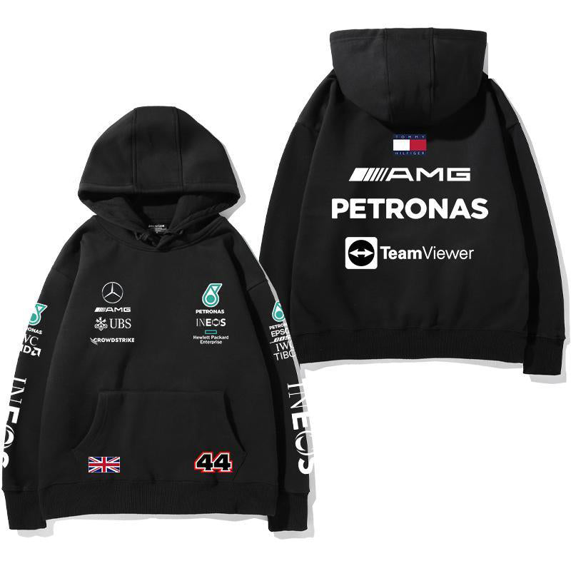 【薄手・裏起毛から選べる】バイカースタイル トップス レーシングチーム ロゴバックプリント ユニセックス 長袖 パーカー