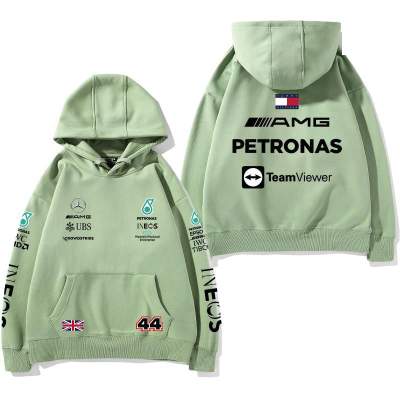 【薄手・裏起毛から選べる】バイカースタイル トップス レーシングチーム ロゴバックプリント ユニセックス 長袖 パーカー