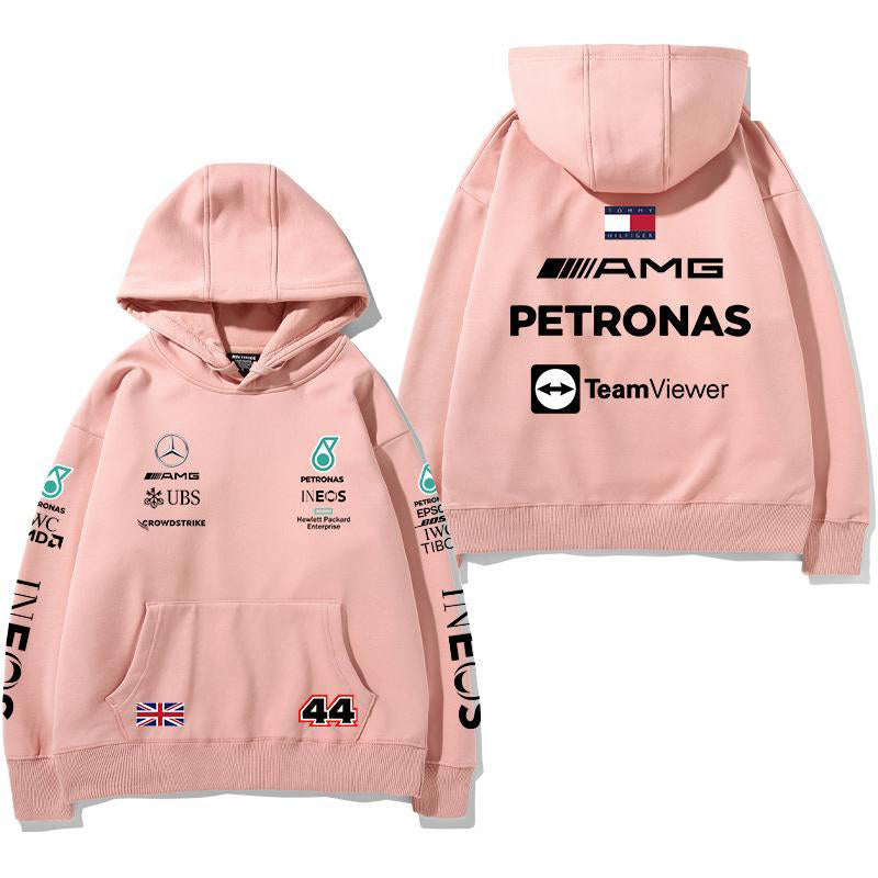 【薄手・裏起毛から選べる】バイカースタイル トップス レーシングチーム ロゴバックプリント ユニセックス 長袖 パーカー