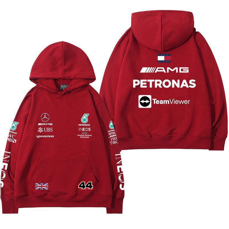 【薄手・裏起毛から選べる】バイカースタイル トップス レーシングチーム ロゴバックプリント ユニセックス 長袖 パーカー