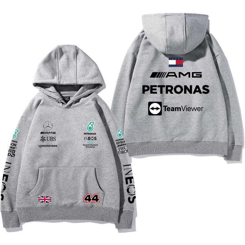 【薄手・裏起毛から選べる】バイカースタイル トップス レーシングチーム ロゴバックプリント ユニセックス 長袖 パーカー