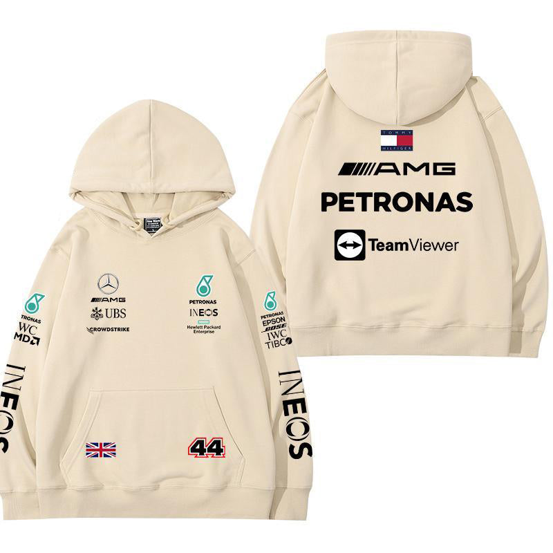 【薄手・裏起毛から選べる】バイカースタイル トップス レーシングチーム ロゴバックプリント ユニセックス 長袖 パーカー
