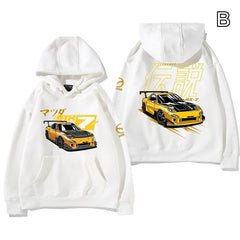 【薄手・裏起毛から選べる】バイカースタイル トップス スポーツカー レーシンググラフィック ユニセックス 長袖 パーカー