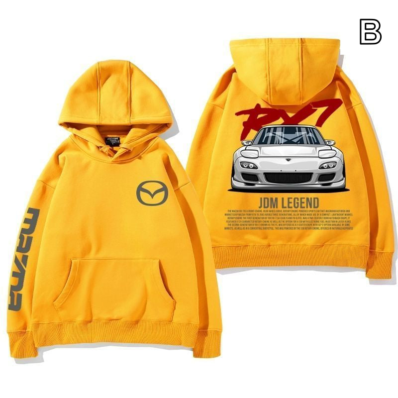 【薄手・裏起毛から選べる】バイカースタイル トップス スポーツカー レーシンググラフィック ユニセックス 長袖 パーカー