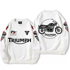 【薄手・裏起毛から選べる】バイカースタイル トップス バイクエンブレム イラストプリント ユニセックス 長袖 スウェット