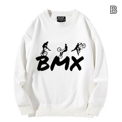 【薄手・裏起毛から選べる】バイカースタイル トップス BMX バイクバックプリント ユニセックス 長袖 スウェット