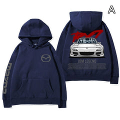 【薄手・裏起毛から選べる】バイカースタイル トップス スポーツカー レタリングプリント ユニセックス 長袖 パーカー