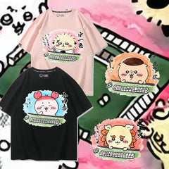可愛いキャラ ゆるかわ トップス 麻雀対決 ユニセックス 半袖Ｔシャツ