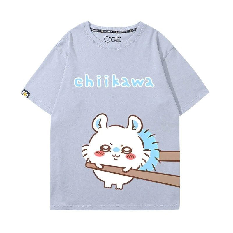 ちいかわシリーズ トップス 箸で挟まれる モモンガ ユニセックス 半袖Ｔシャツ