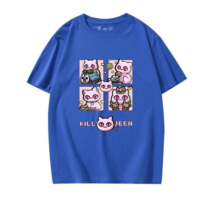 JOJOシリーズ トップス Killer Queen ネコ爆弾 ユニセックス 半袖Ｔシャツ