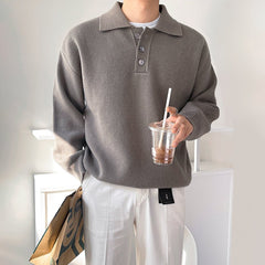 Casual long -sleeved knit polo shirt or2082