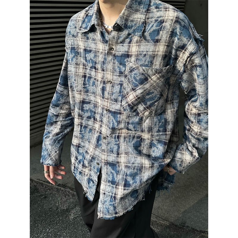 Check pattern contrast shirt or1924