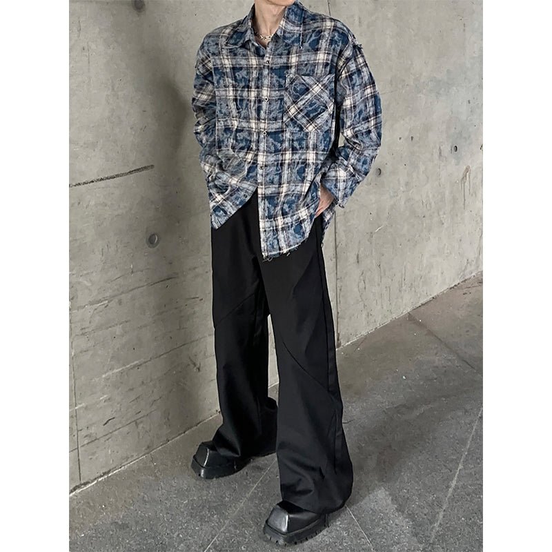Check pattern contrast shirt or1924