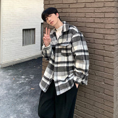 Check pattern shirt jacket or2182