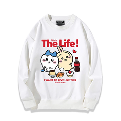 【薄手・裏起毛から選べる】可愛いキャラ ゆるかわ トップス THE LIFE ユニセックス 長袖 スウェット