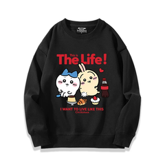 【薄手・裏起毛から選べる】可愛いキャラ ゆるかわ トップス THE LIFE ユニセックス 長袖 スウェット