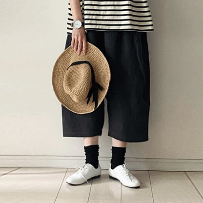 韓国系 シンプル ボーダー 半袖 Tシャツ+カジュアルパンツ 2点セット 大人カジュアル fashion ootd 夏コーデ ファッション coordinateコーディネート 夏服 カジュアルコーデ 今日のコーデ 大人コーデ レディース