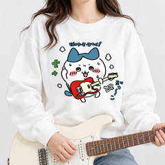 可愛いキャラ ゆるかわ トップス ギタリスト ユニセックス 長袖 スウェット