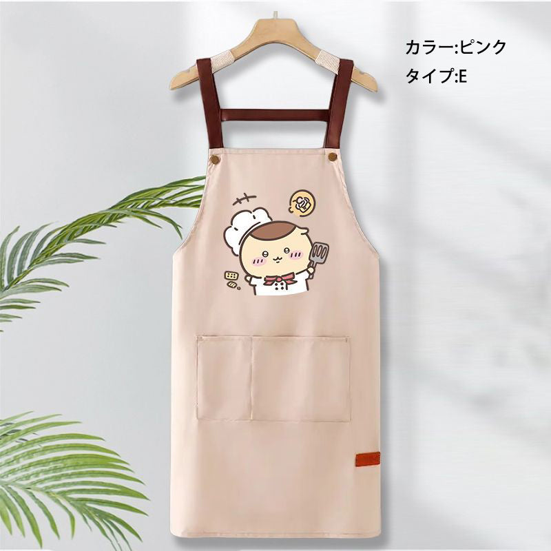 可愛いキャラ ゆるかわ 料理シェフ ‌ 防水 防油 手拭きタオル付き エプロン