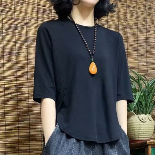 超かわいい 森ガール 無地 ラウンドネック 定番 半袖 Tシャツ 大人カジュアル fashion ootd 夏コーデ ファッション coordinateコーディネート 夏服 カジュアルコーデ 今日のコーデ 大人コーデ レディース