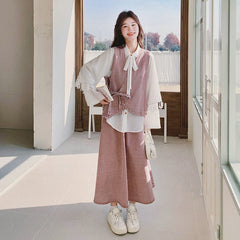 シャツ＆ベスト＆スカート レディース セットアップ