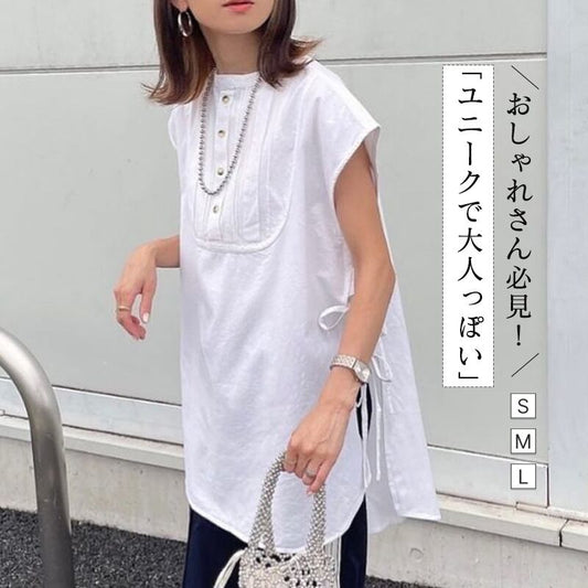 デザイン性抜群 シンプル カジュアル ラウンドネック ボウタイ 無地 Ｔシャツ 大人カジュアル fashion ootd 夏コーデ ファッション coordinateコーディネート 夏服 カジュアルコーデ 今日のコーデ 大人コーデ レディース