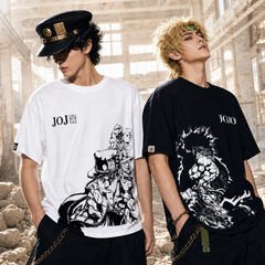 スタンド使い イラスト トップス 7タイプのプリントデザイン ユニセックス 半袖Ｔシャツ