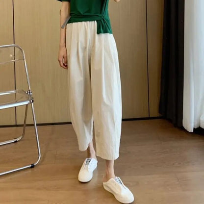 絶対流行 シンプル 無地 クロップド丈（7分丈）カジュアルパンツ 大人カジュアル fashion ootd 夏コーデ ファッション coordinateコーディネート 夏服 カジュアルコーデ 今日のコーデ 大人コーデ レディース