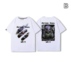 キャラクター トップス グリーンメカ グラフィックデザイン ユニセックス 半袖 Ｔシャツ