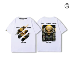 キャラクター トップス グリーンメカ グラフィックデザイン ユニセックス 半袖 Ｔシャツ