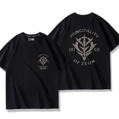 キャラクター トップス エンブレム風 バックプリントデザイン ユニセックス 半袖 Ｔシャツ