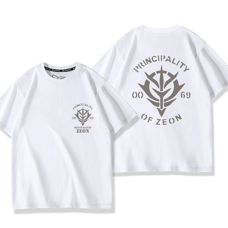 キャラクター トップス エンブレム風 バックプリントデザイン ユニセックス 半袖 Ｔシャツ