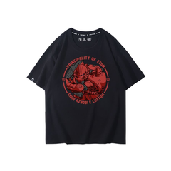 キャラクター トップス 赤きパイロット風 プリントデザイン ユニセックス 半袖 Ｔシャツ