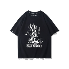 キャラクター トップス 赤い彗星 グラフィックデザイン ユニセックス 半袖 Ｔシャツ