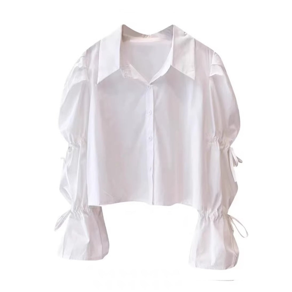 レイヤードリブニットシャツトップス