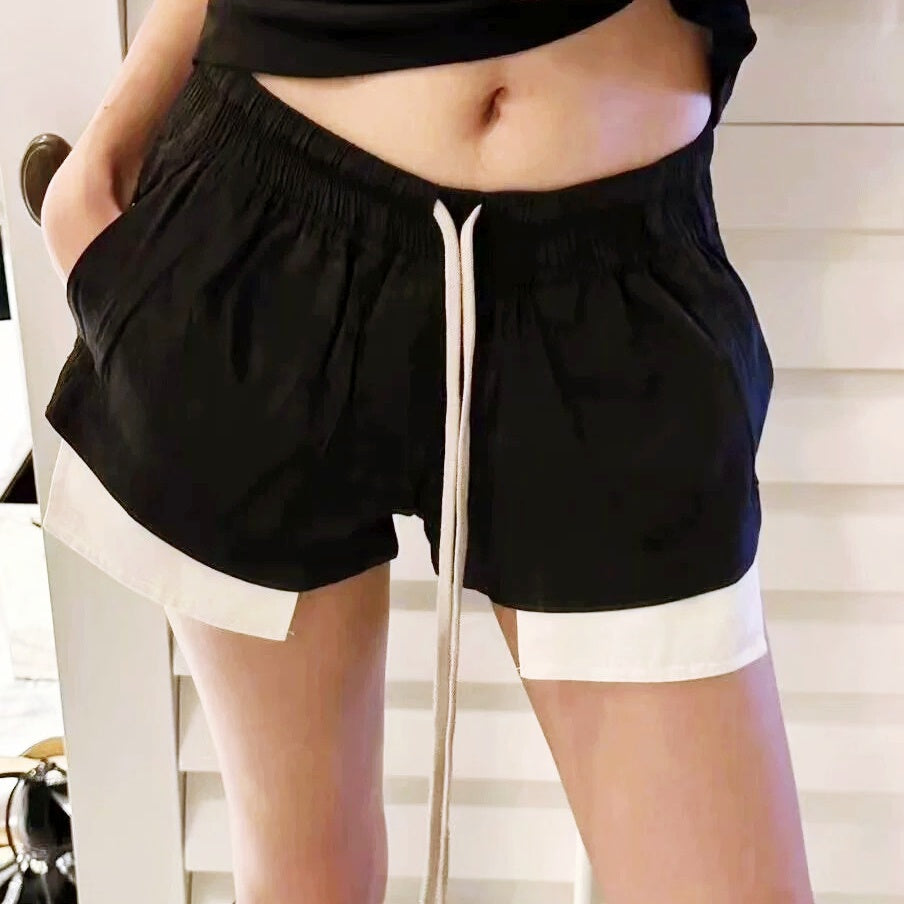 レイヤードドロストショートパンツ