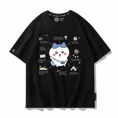 可愛いキャラ ゆるかわ トップス 解説風プリント ユニセックス 半袖Tシャツ