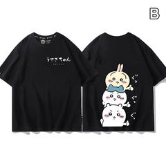 可愛いキャラ ゆるかわ トップス キャラクタープリント ユニセックス 半袖Tシャツ