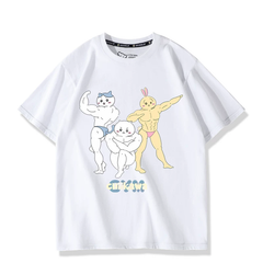 可愛いキャラ ゆるかわ トップス GYM 兄貴 ユニセックス 半袖Ｔシャツ