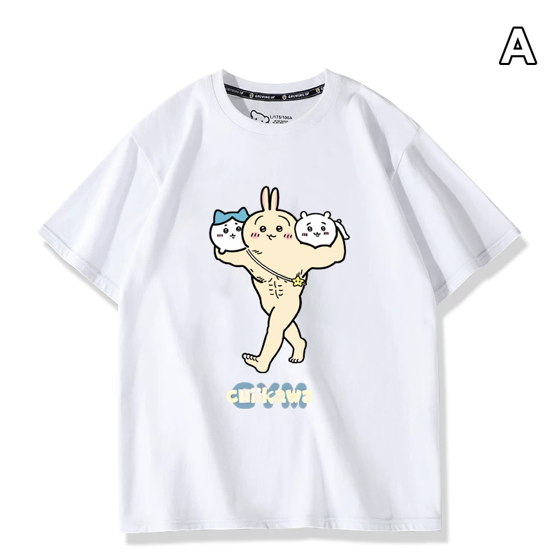 可愛いキャラ ゆるかわ トップス 筋肉ムキムキプリント ユニセックス 半袖Ｔシャツ